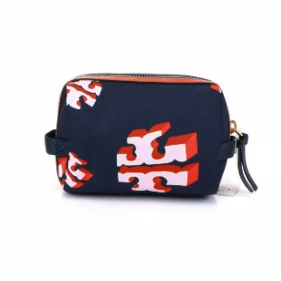 NWT Authentic Rare Luxury Travel Tory Burch Flying Logo Cosmetic Case/Bag - Picture 4 of 17